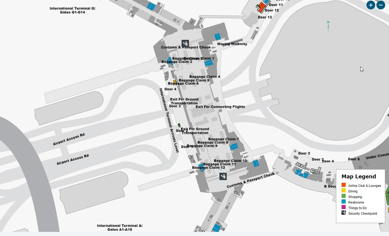 Terminals Map San Francisco International Airport Sfo Gate