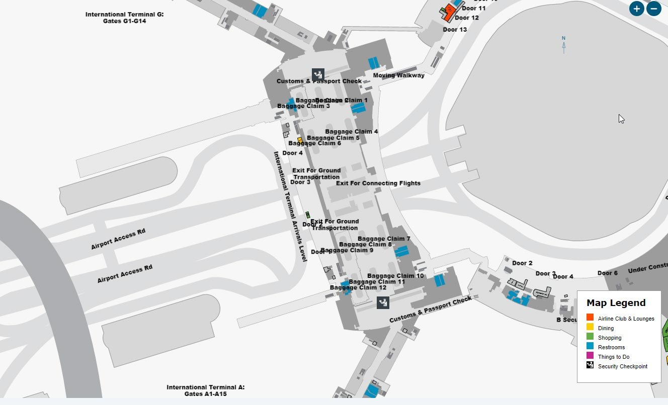 Terminals Map San Francisco International Airport SFO Gate