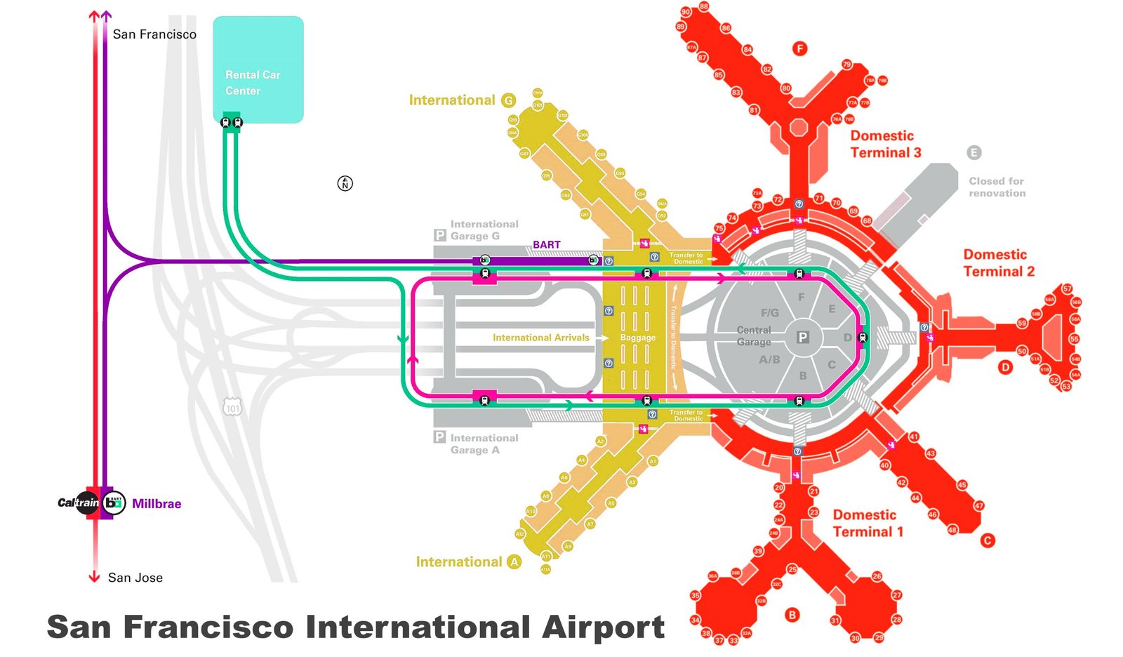 San Francisco Airport Terminal Map United States Map | Images and ...