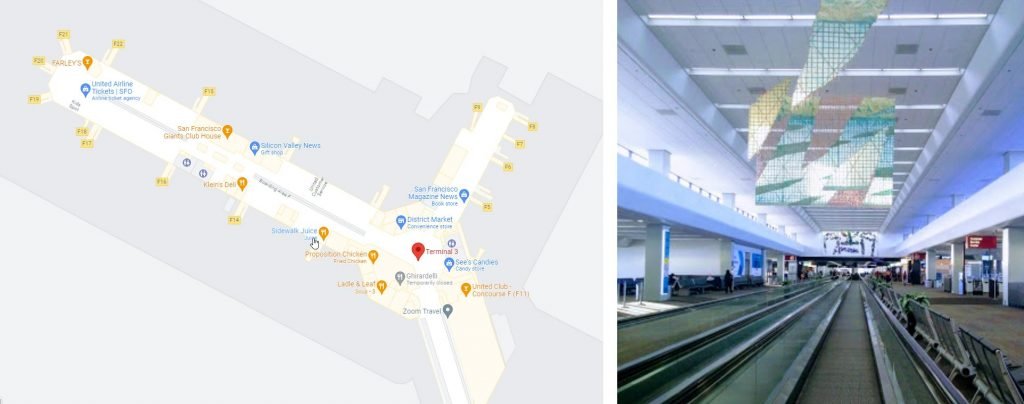 Terminal 3 map at the San Francisco International Airport SFO