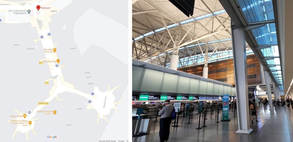 Terminal 1 San Francisco Airport SFO | Gate Map