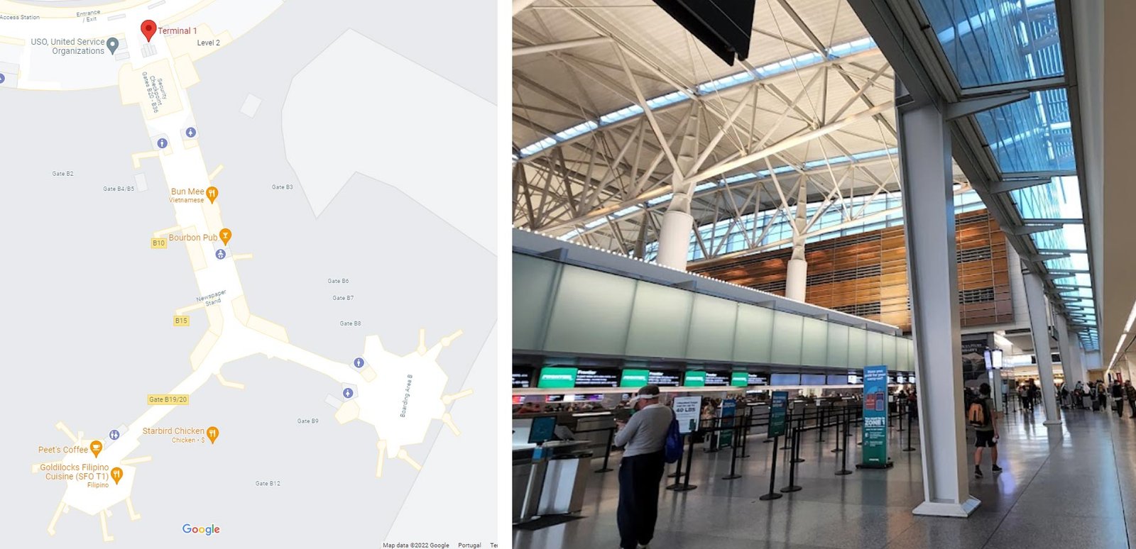 Terminal 1 San Francisco Airport Sfo Gate Map