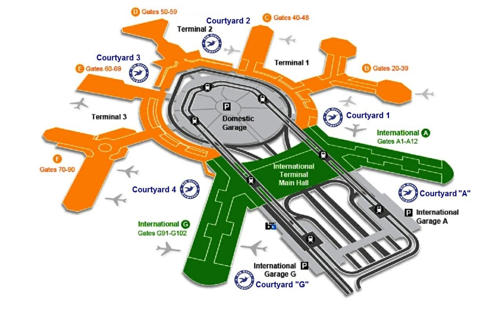 Terminals Map San Francisco International Airport Sfo Gate